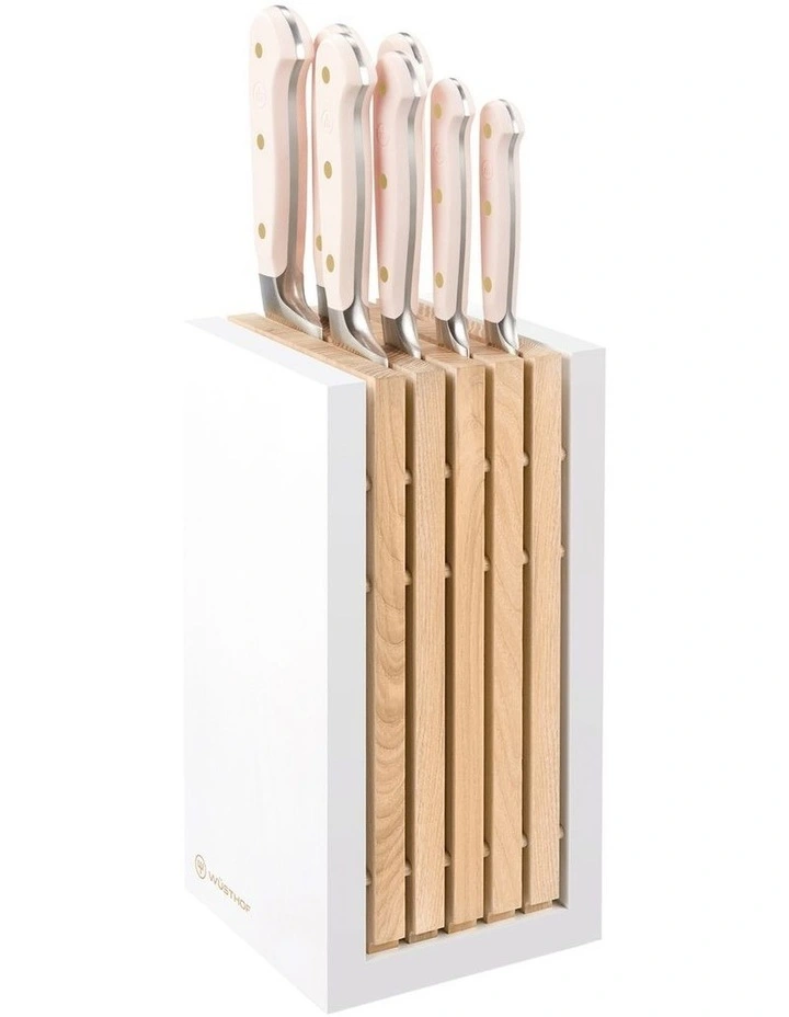 Classic Knife Block Set 8 Piece in Pink Himalayan