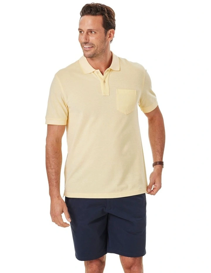 Oxford Pocket Polo Shirt in Yellow