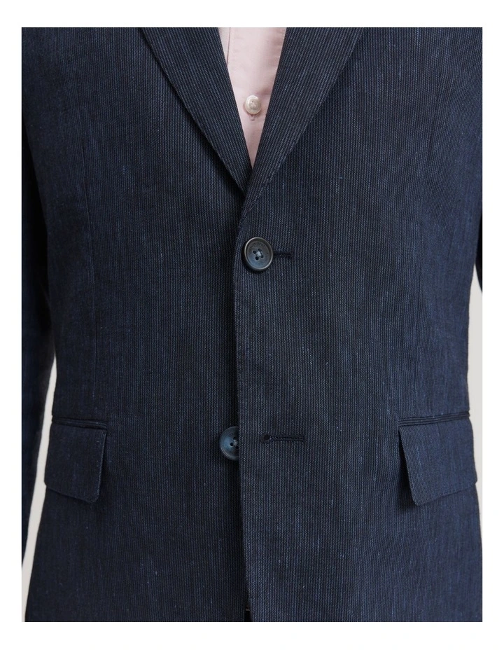 Slim Fit Stretch Mini Stripe Jacket in Blue