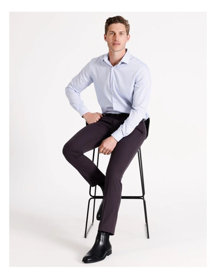 Tailored Long Sleeve Shirt in Blue Mini Stripe
