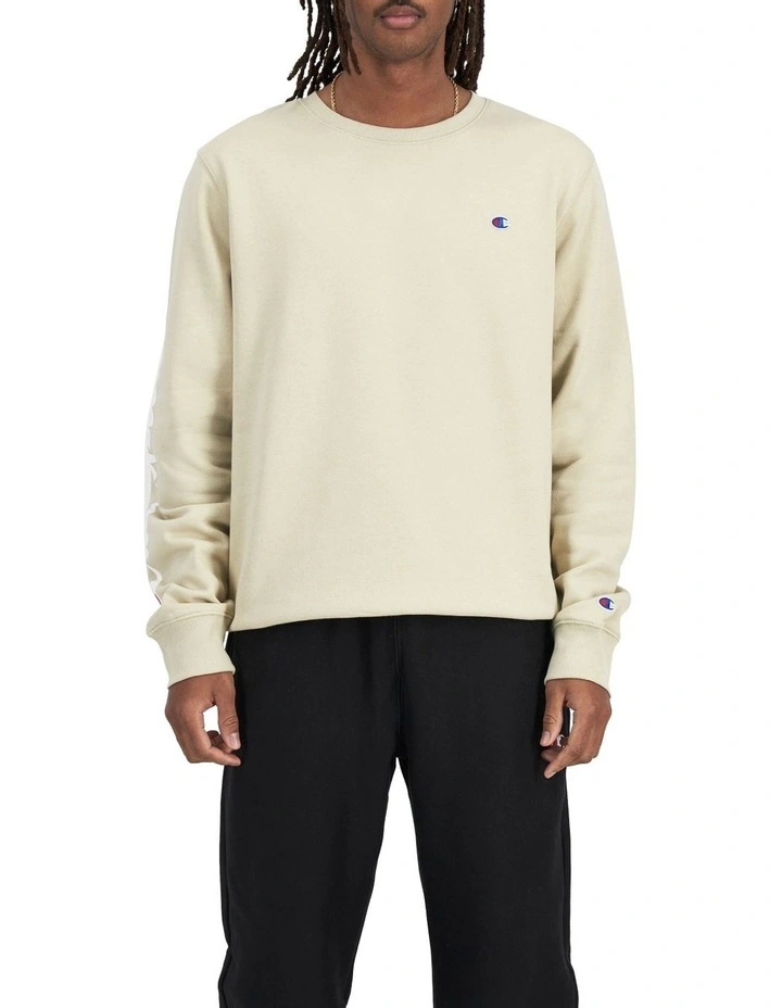 Script Long Sleeve Crewneck in Pressure Down