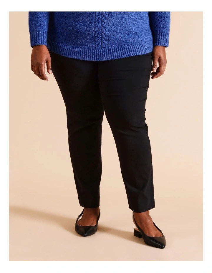 Sustainable Viscose Blend Wardrobe Staple Slim Pant in Black