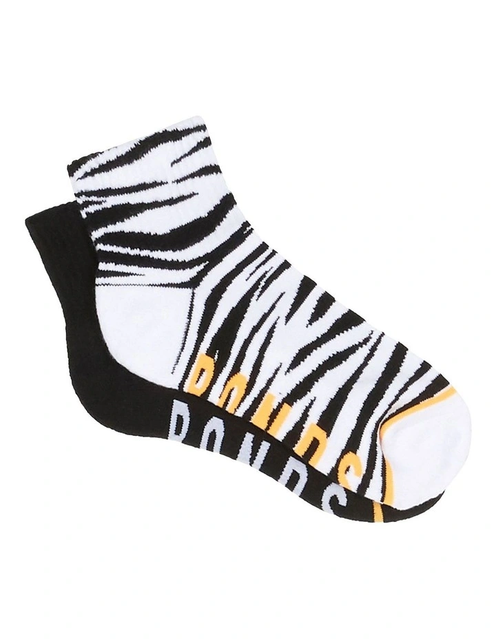 Womens Icons Quarter Crew Socks 2 Pack in Blk/White Pack_04K