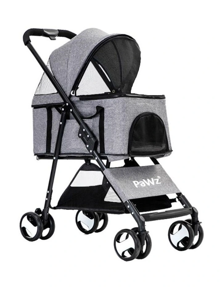 Foldable Large Pet Stroller in Grey