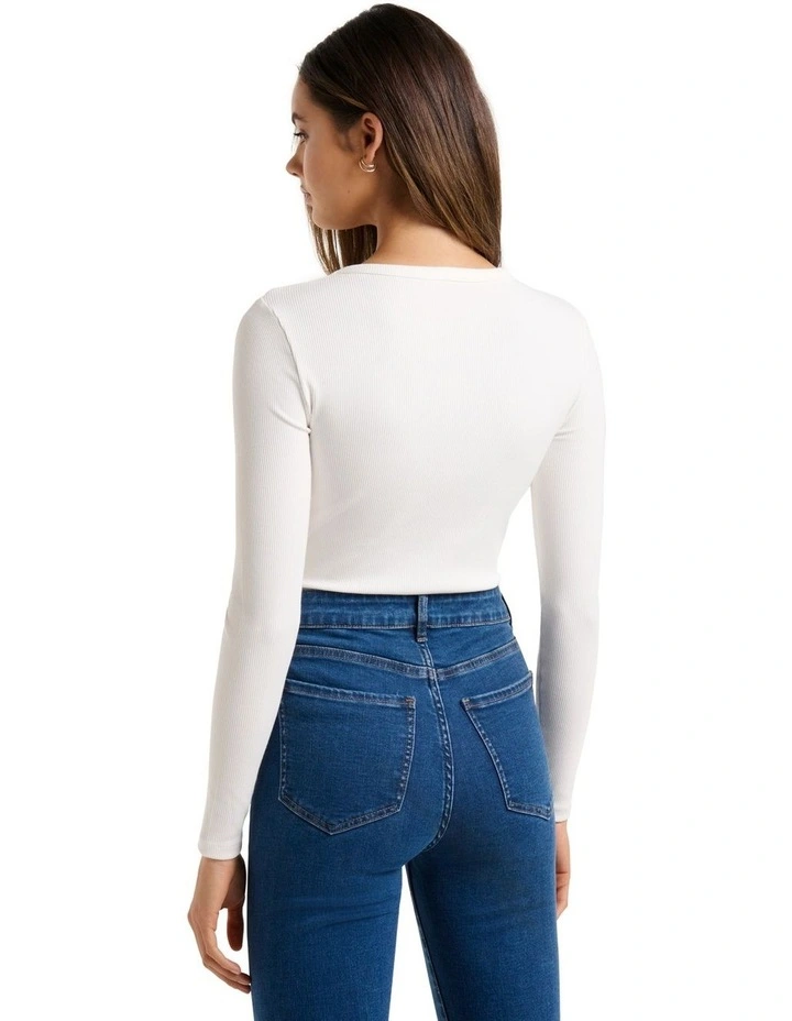 Darcy Crew Neck Top in Porcelain