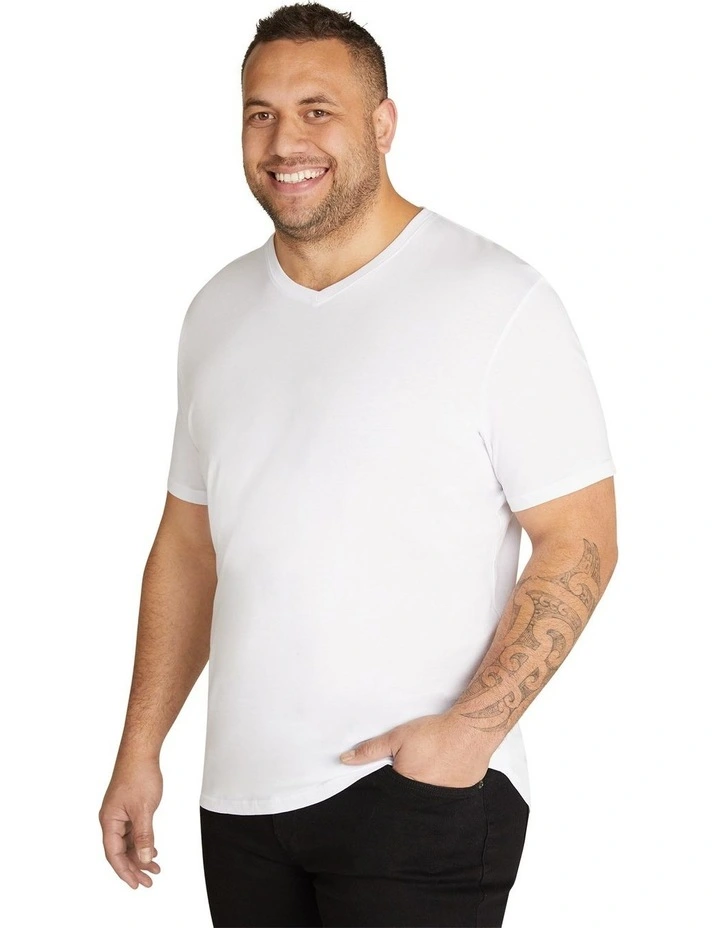 Essential V Neck Tee in White
