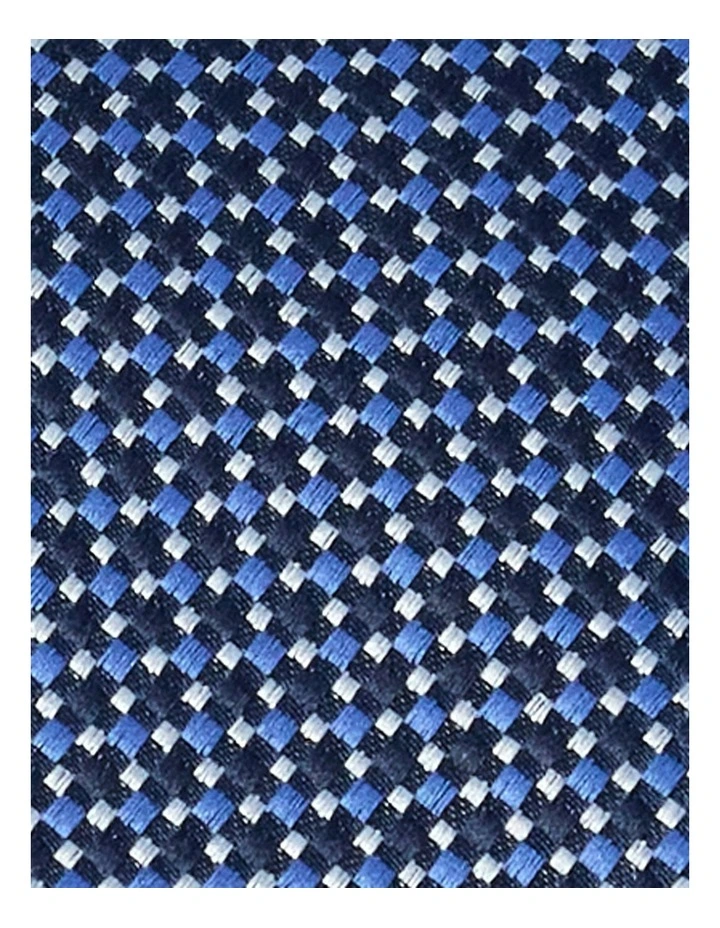 Mini Squares Jacquard Tie 7Cm in Navy