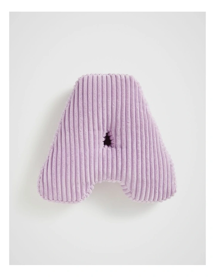 Orchid Cord Initial Cushion A in Purple