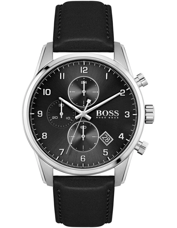 Skymaster 44mm Black Leather Watch 1513782