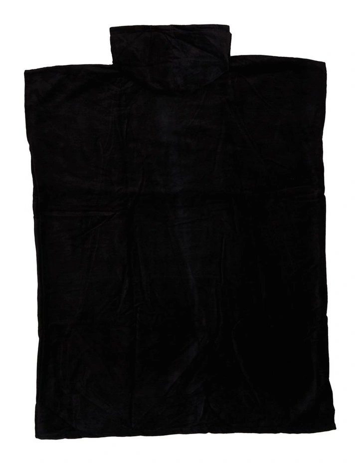 Hooded Beach Towel in Jet Black