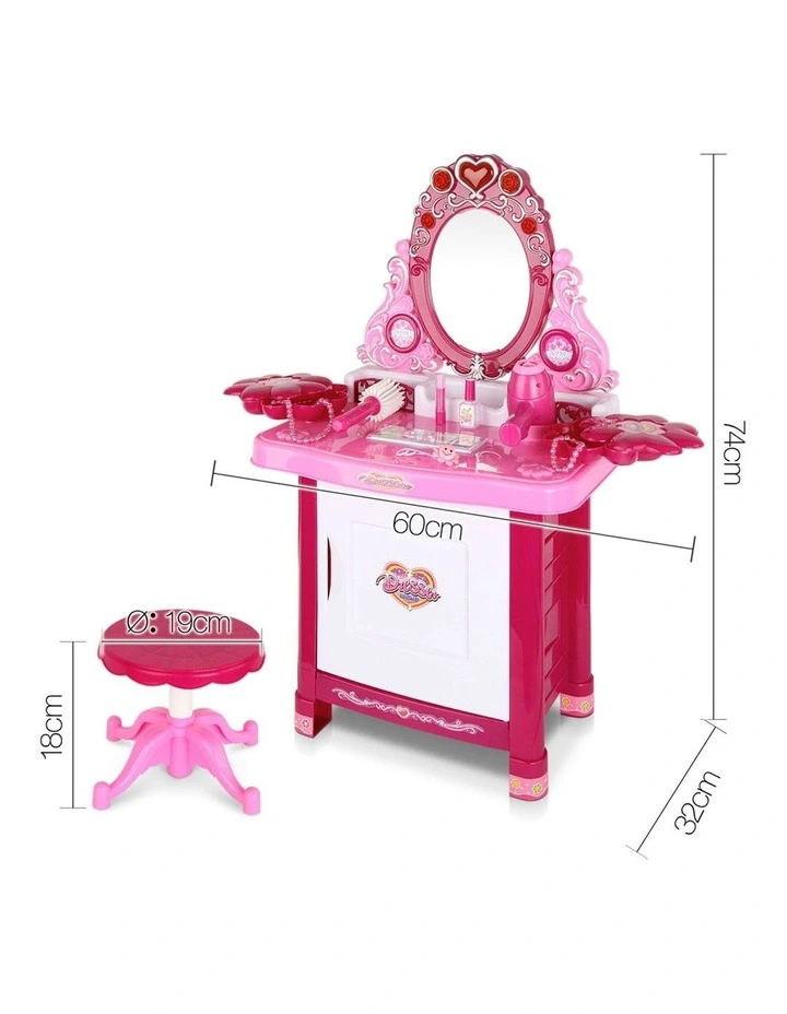 Kids Pretend Makeup Play Set Dressing Table Chair Girls Toys Children