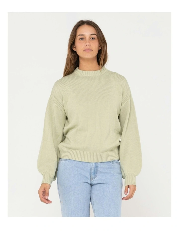 Margot Relaxed Fit Crew Knit in Green