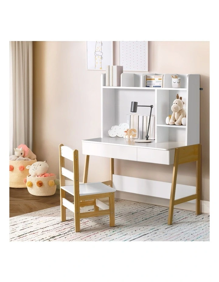 Table And Chairs Set in White/Brown