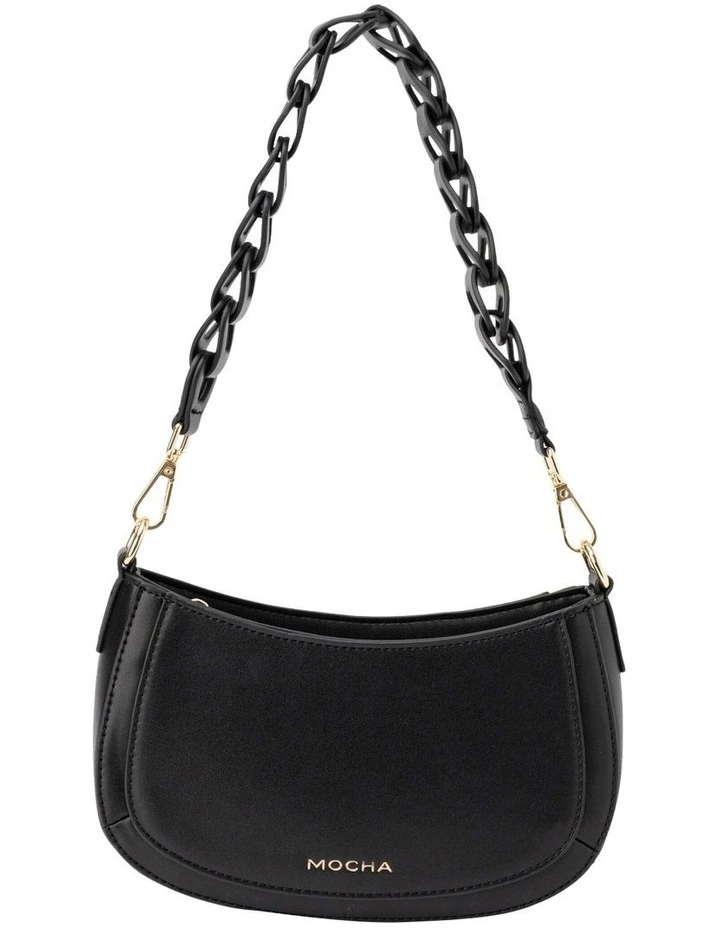 Mocha Avery Shoulder Bag in Black