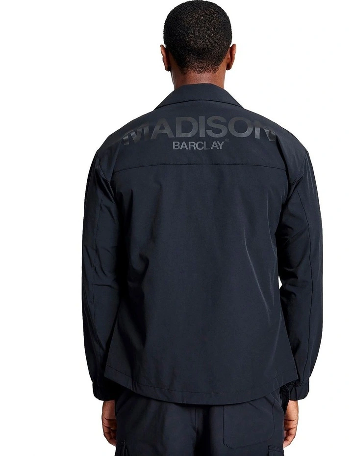 Flat Iron Zip Overshirt in Black