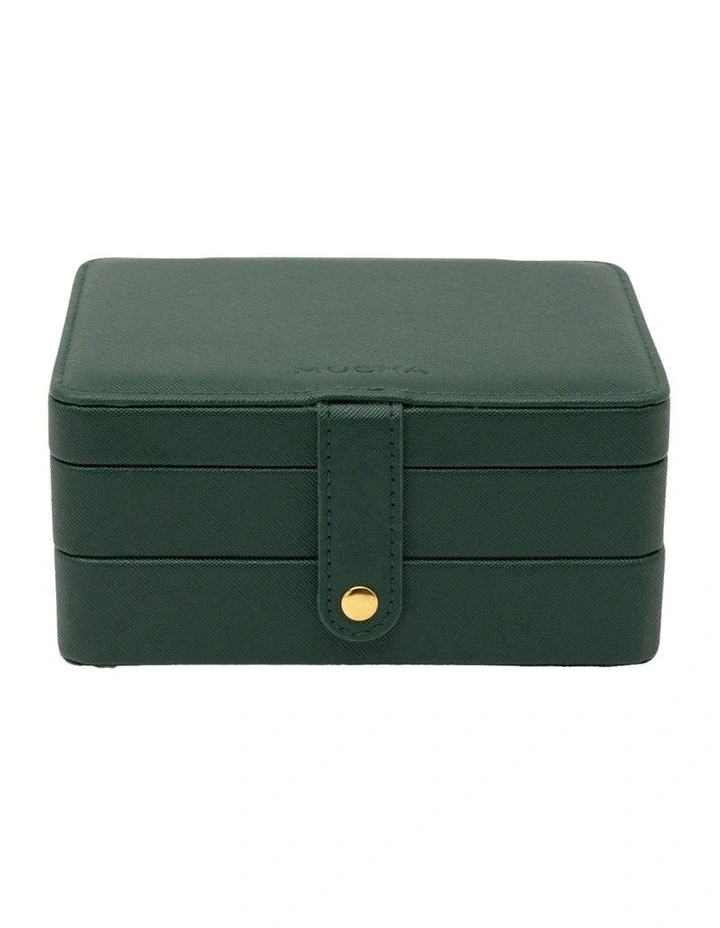 Rectangle Double Layer Jewellery Box in Green