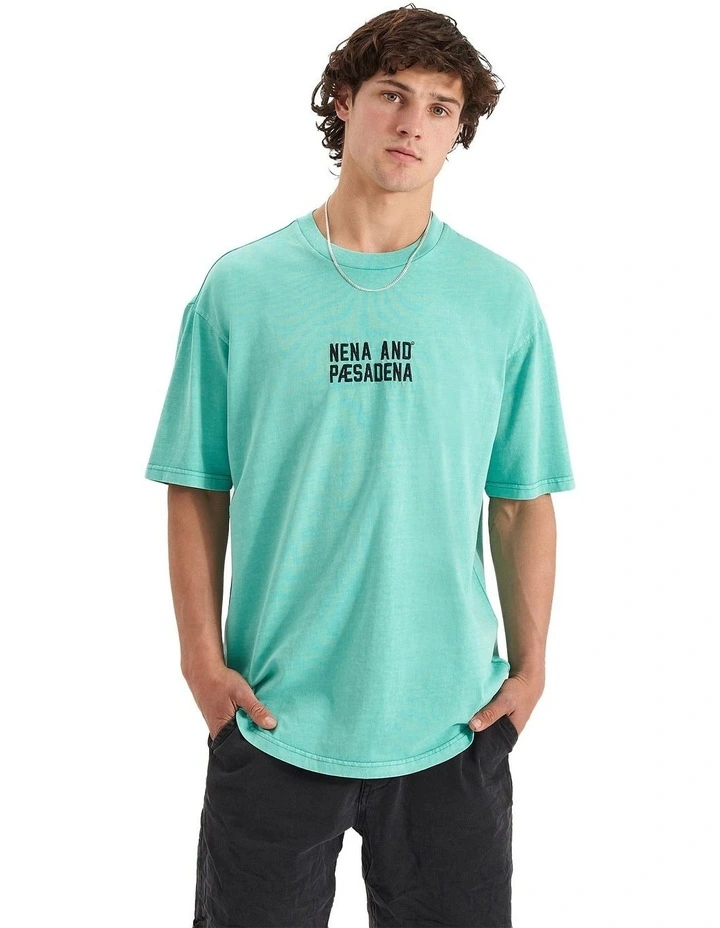 Marathon Heavy Box Fit Scoop Tee in Pigment Mint Green