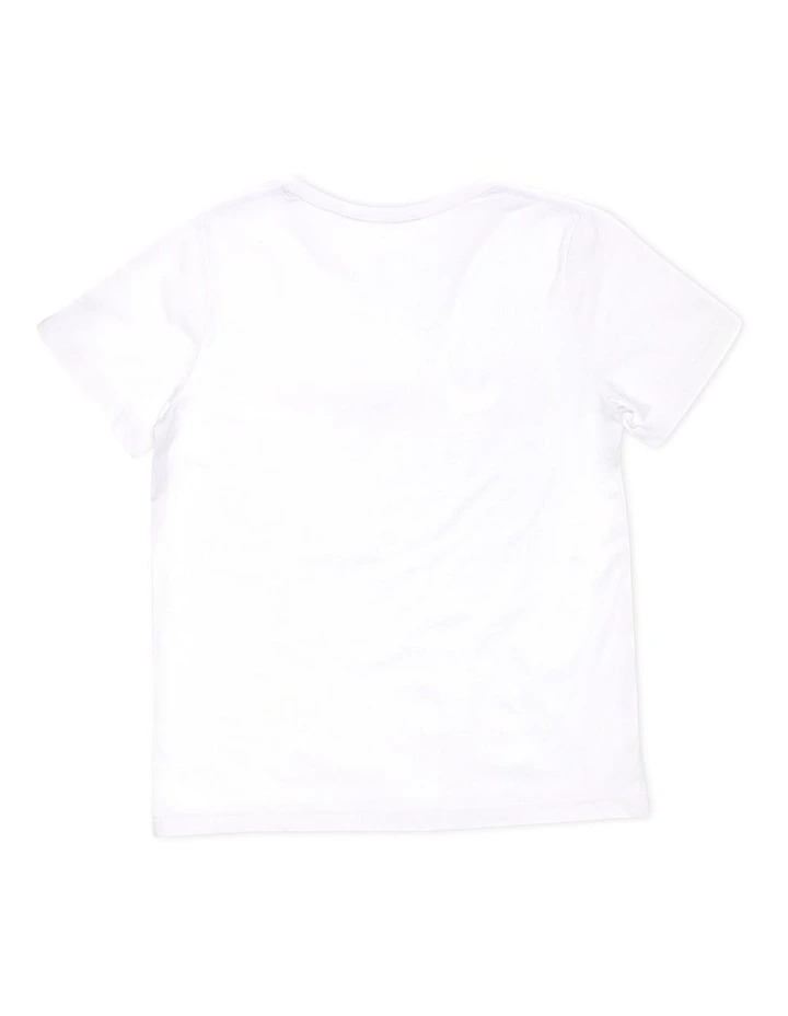 Script Short Sleeve Tee in White
