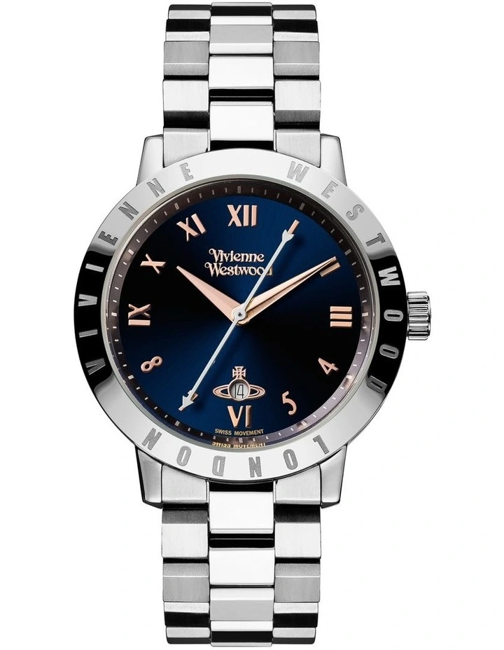 Bloomsbury Blue Stainless Steel Watch in Silver
