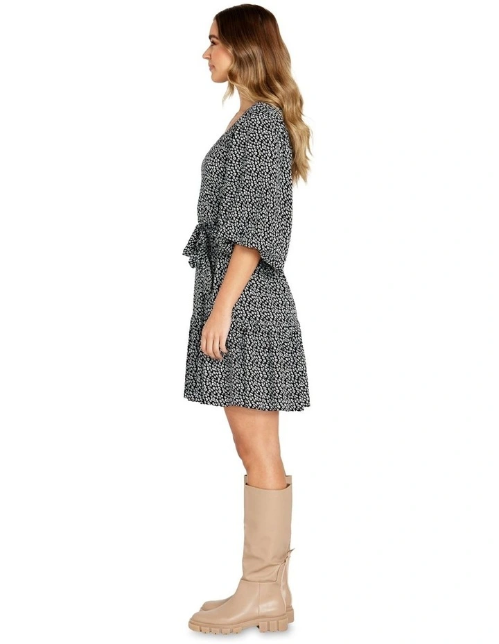 Nicolette Puff Sleeve Dress in Boho Animal