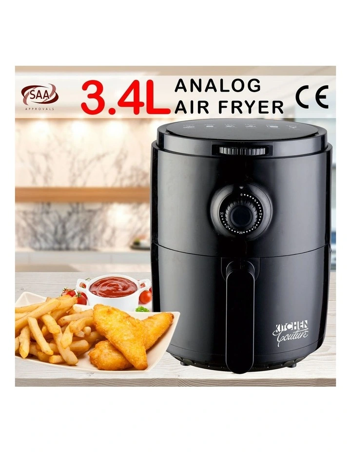Air Fryer Healthy Food No Oil Cooking Recipe 3.4L Capacity Black