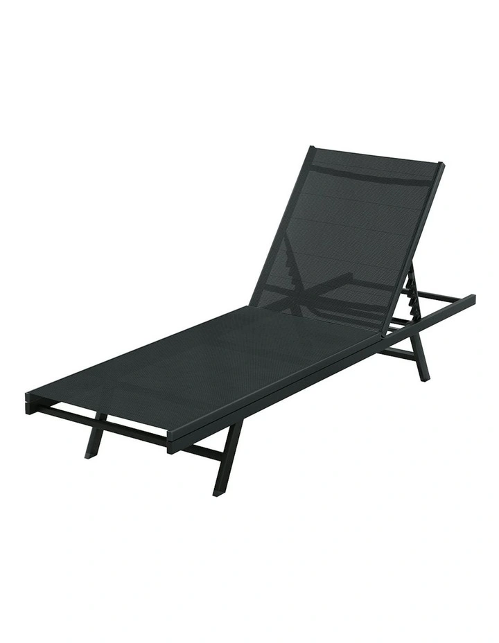 Steel Sun Lounger in Black