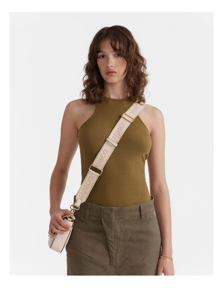 Stripe Webbing Bag Strap in Pearl