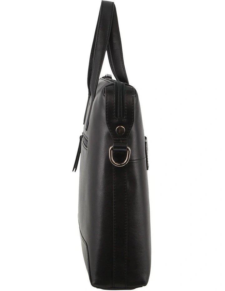 Leather Business Travel Bag in Black