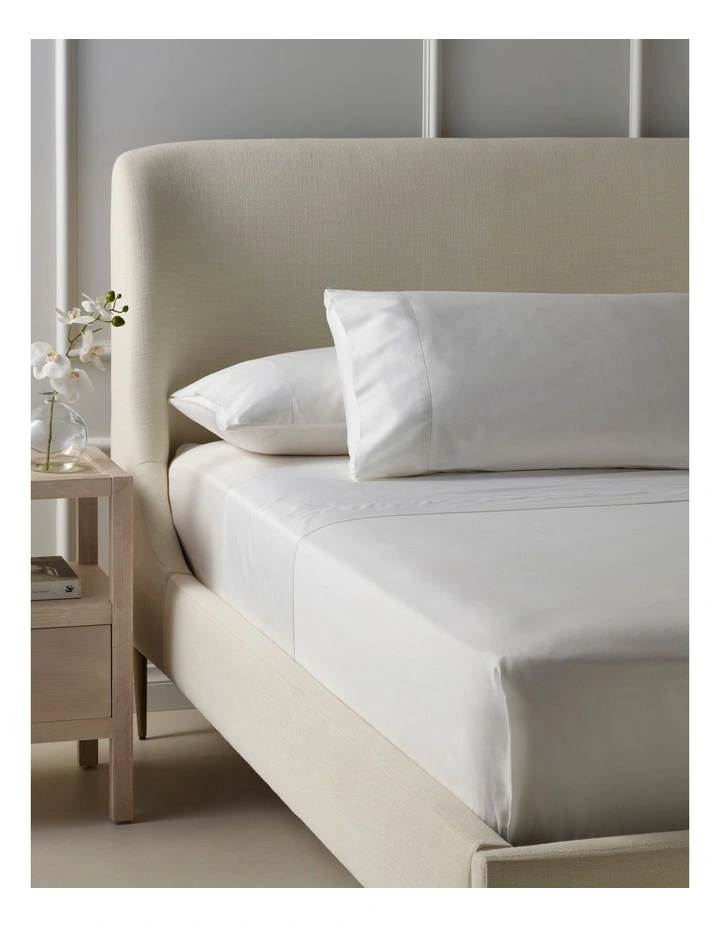 Diana 400TC Egyptian Cotton Sateen Sheet Set in White