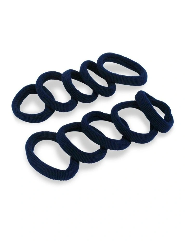 Thick Hair Ties 10 Pack in Navy