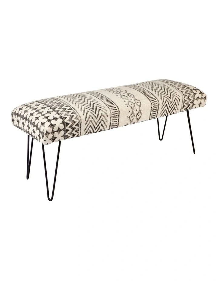 Carina Upholstered Entryway Bench 120cm in Cream