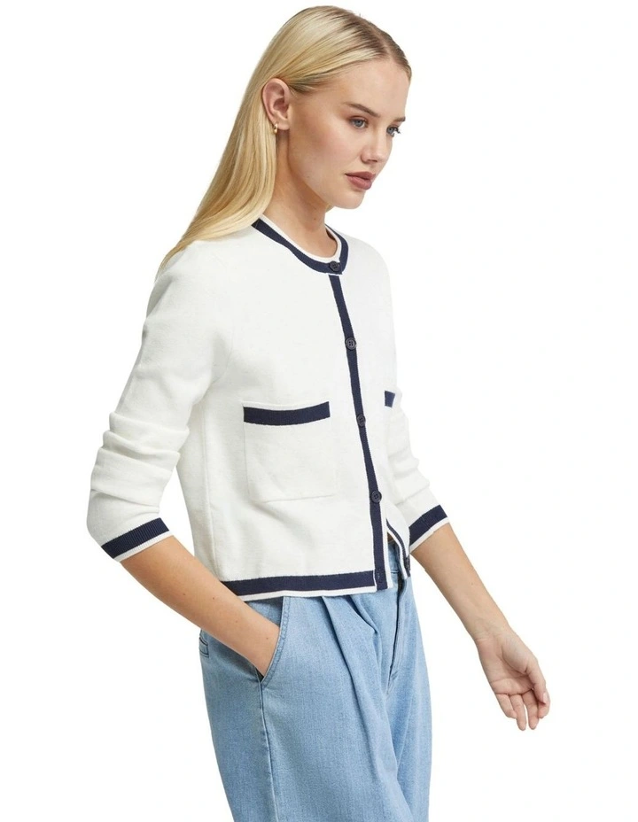 Olive Cardigan Jacket in Ivory