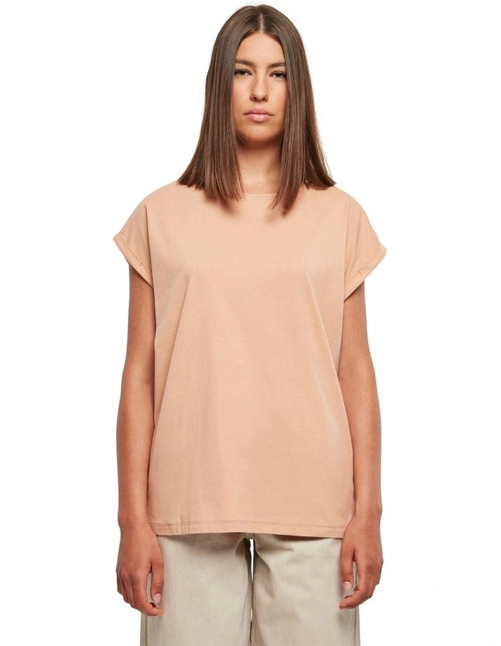Extended Shoulder Tee in Amber