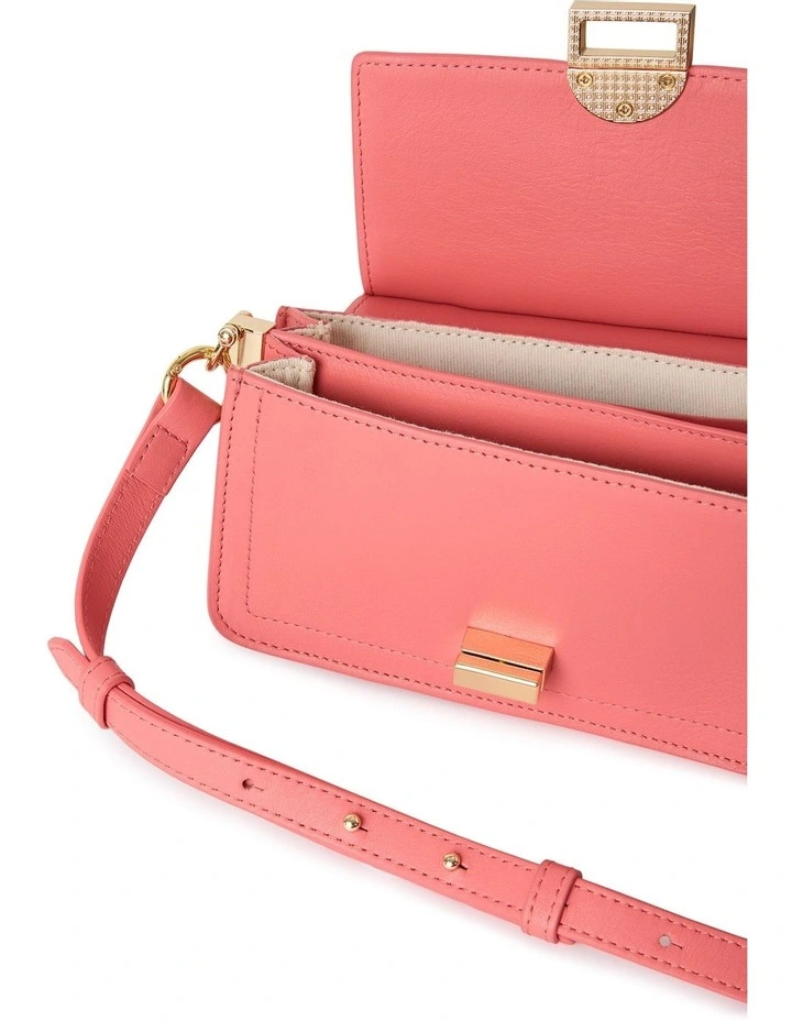 Alexia Leather Crossbody Bag in Bubblegum