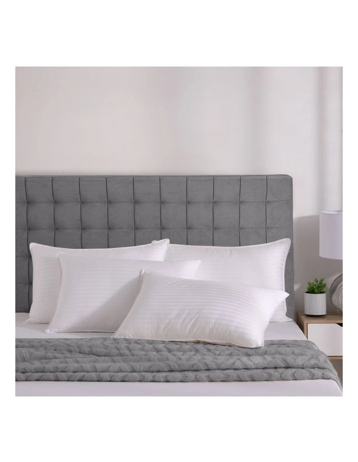 Cotton Sateen Cover Microfibre Pillow Standard 4 Pack in White
