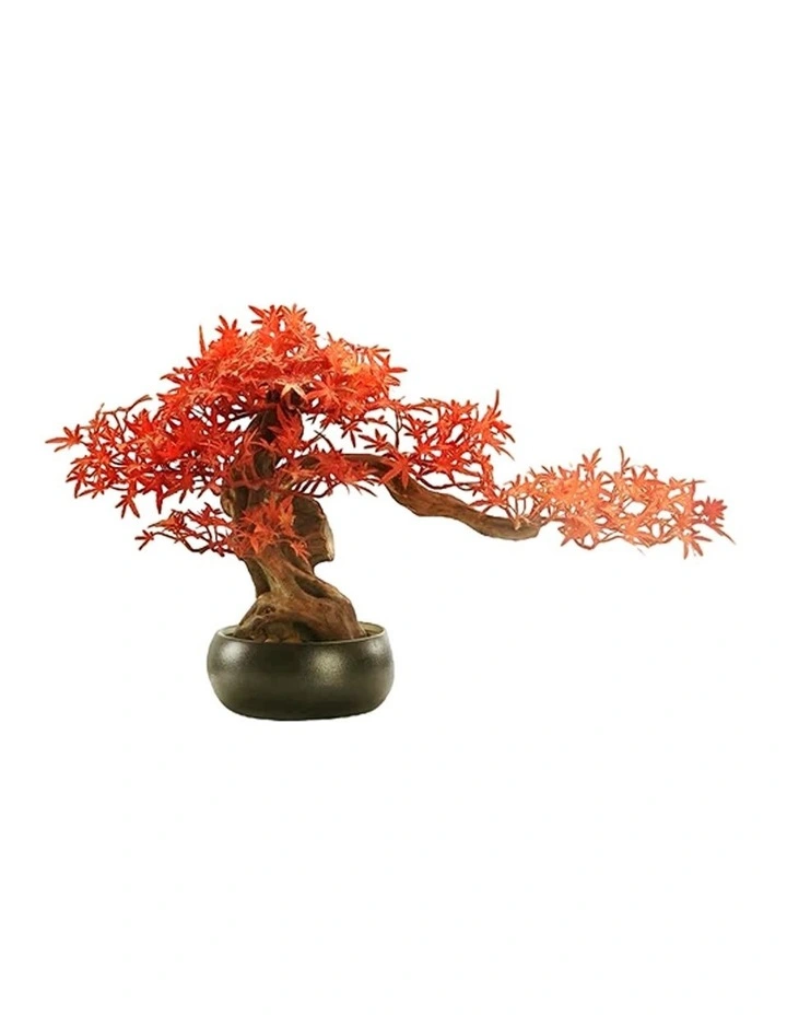 Artificial Red Maple Leaf Bonsai Arrangement