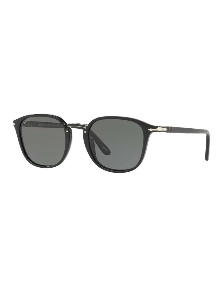 PO3186S Black Polarised Sunglasses