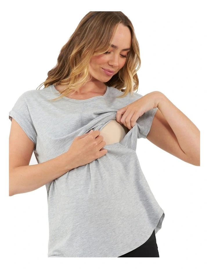 Richie Nursing Tee in Grey Marle
