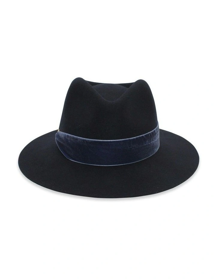 Emery Wool Fedora in Navy