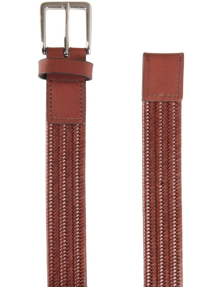 Woven Stretch Belt in Tan