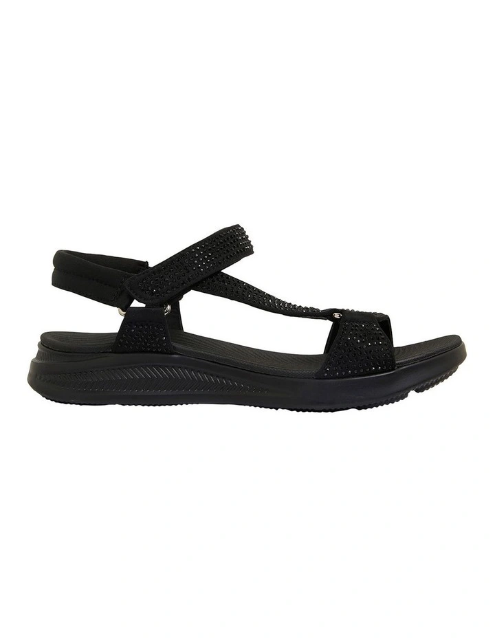 Naples Black Diamante Sandals