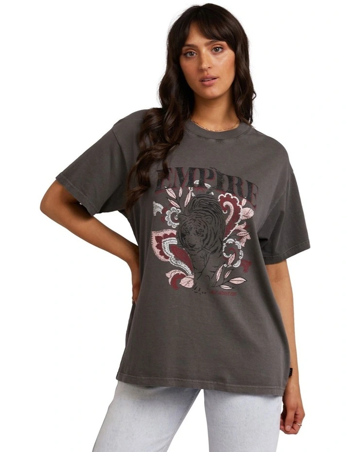 Empire Oversized Tee in Charcoal