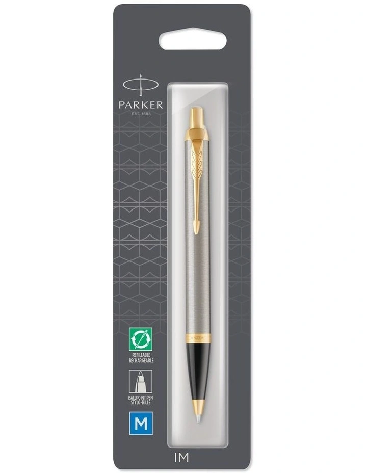IM Ballpoint Pen Brushed Metal Gold Trim