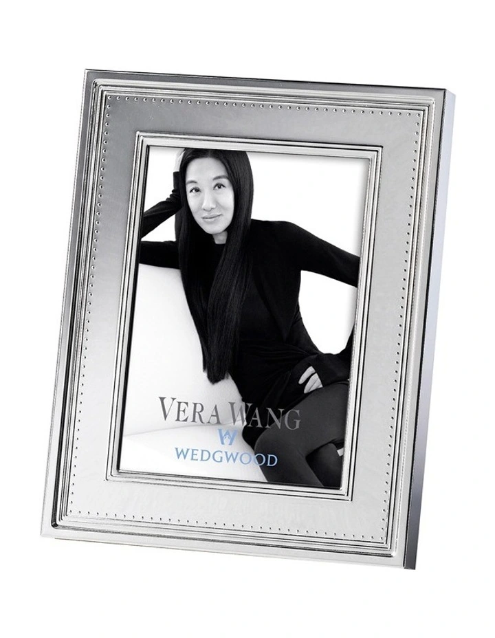 Vera Wang 5x7" Grosgrain Photo Frame Silver