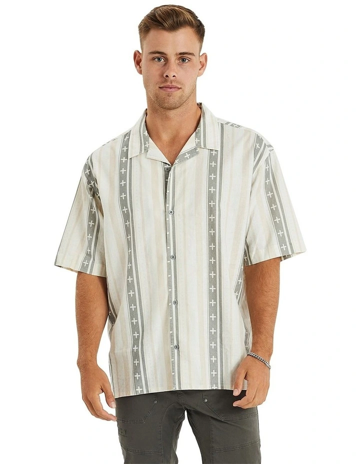 Stargaze Relaxed Resort Shirt in Grey/White