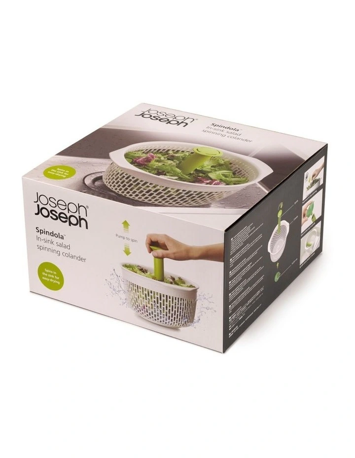Spindola In-sink Salad-spinning Colander in White/Green