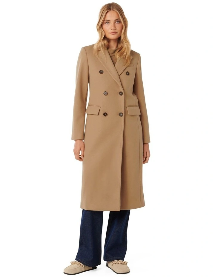Florence Double Breasted Coat in Camel
