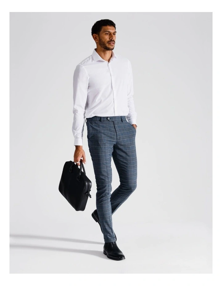 Slim Trouser Large Marl Check in Blue