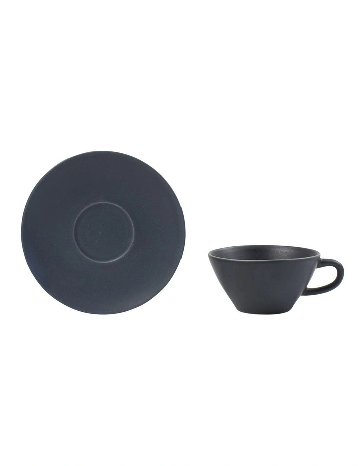 Frame Teacup and Saucer 220ml/15cm in Black