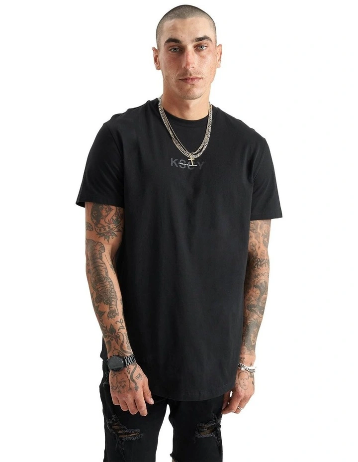 Tustin Dual Curved Tee in Black